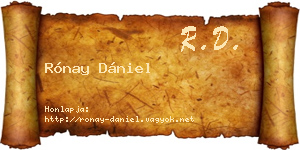 Rónay Dániel névjegykártya